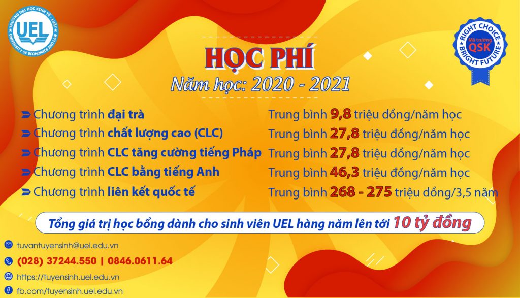 hoc phi uel 2020 - 2021